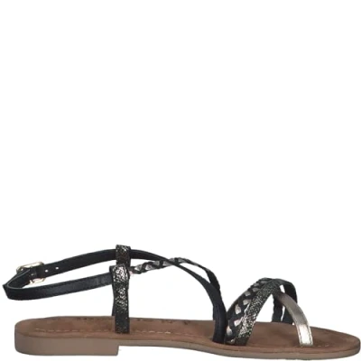 Abbildung von Tamaris Riemensandalette, Damen, Größe: 41, Black gold Schuhe