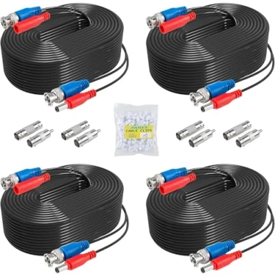 Abbildung von ANNKE BNC Kabel TVI AHD CVBS CVI Videokabel CCTV DVR 4 x 30M DC Power für Überwachungskamera Videoüberwachung Überwachungssystem Schwarz