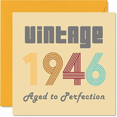 Abbildung von Geburtstagskarten zum 78. Geburtstag für Männer und Frauen Vintage 1946 Aged To Perfection 78 Lustig Sie Ihn 145 mm x Glückwunschkarten