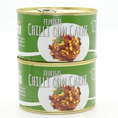 Abbildung von 2 X Konserve Diem Chilli con Carne Rind und Schwein / Chili 240g Fleischeinwage lange haltbar