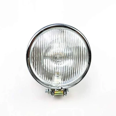 Abbildung von 5 zoll Motorrad Scheinwerfer Kopf Lampe Licht für Vintage Retro Bobber CB Alte Schule Benutzerdefinierte (Chrom/Klar)