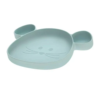 Abbildung von LÄSSIG Silikon Kinderteller mit Saugnapf unterteilt/Little Chums Mouse blue, 1 Stück (1er Pack)