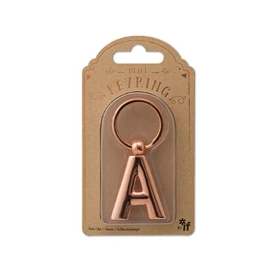 Abbildung von IF Schlüsselanhänger aus Metall, personalisierbar, Alphabet Roségold A