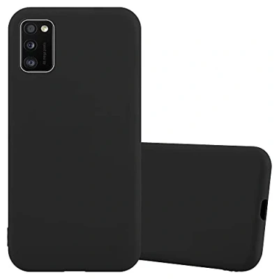 Abbildung von Cadorabo Hülle kompatibel mit Samsung Galaxy A41 Schutzhülle TPU Silikon Case Candy Design Slim Kratzfest Weiche Gummi Rundumschutz für in Schwarz
