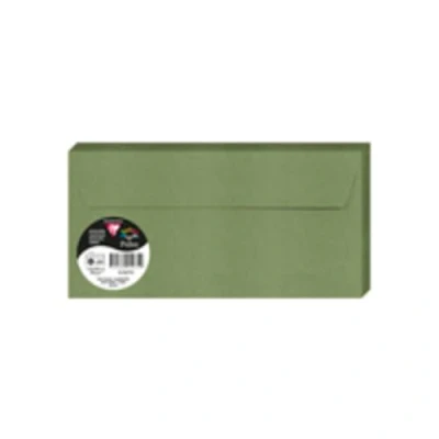 Abbildung von Clairefontaine 5075C Packung mit 20 Umschlägen Pollen DL 11x22 cm, 120g/m2, ideal für Ihre Einladungen und Korrespondenz, Salbei, 1 Pack