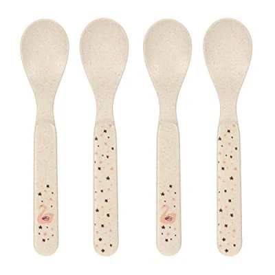 Abbildung von LÄSSIG Kinder Löffel Set (4 Stk.) Kinderbesteck ohne Melamin, BPA frei, für Spülmaschine und Mikrowelle/Spoon Little Water Swan