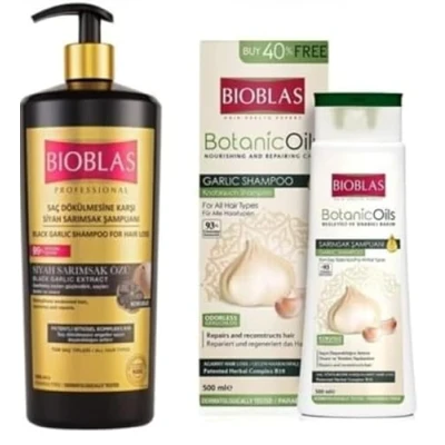 Abbildung von Bioblas Knoblauch Sparset l Schwarzer Shampoo 1000ml + 500 ml