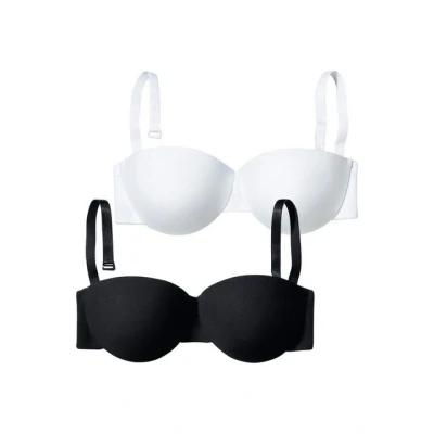Abbildung von Lascana 2 PACK trägerloser/variabler BH, Damen, Größe: 75A, Black/white