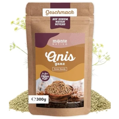 Abbildung von Anis Samen Monte Nativo (300g) Ganze ideal für Tee zum Kochen Schonend getrocknete Gewürze Anise Seed perfect for Tea and Cooking
