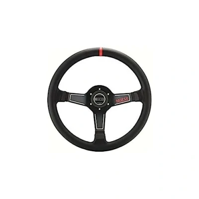 Abbildung von Sparco Universelles Sportlenkrad &#039;L575 Nero&#039; Schwarz Leder Diameter 350mm SCHWARZ/ROT