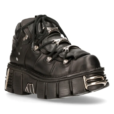Abbildung von New Rock M 106 S1 Plateausneaker aus echtem Rindsleder Made in Spain