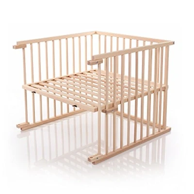 Abbildung von babybay Kinderbett Umbausatz für Beistellbetten stufenlos verstellbar passend Modell Maxi und Boxspring / Babybett Größe: 140 cm x 89 aus massivem Buchenholz (natur unbehandelt)