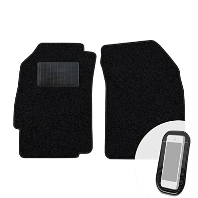 Abbildung von moto MOLTICO Vorne Fußmatten Auto Velours Autoteppiche Schwarz Automatten Set 2 teilig passend für Chevrolet Spark 2010 2015