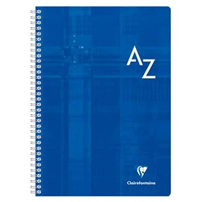 Abbildung von Clairefontaine 8148C Packung mit 5 Registerbücher DIN A4 21x29,7 cm, 90 Blatt, französische Lineatur, 90g, Spiralbindung, farbig sortiert, 1 Pack
