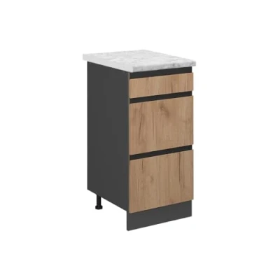 Abbildung von Vicco Unterschrank R Line, Goldkraft Eiche/Anthrazit, AP Marmor