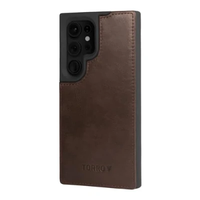 Abbildung von TORRO Hülle Kompatibel mit Samsung Galaxy S24 Ultra 5G Premium Leder Bumper (Dunkelbraun)