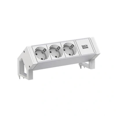 Abbildung von BACHMANN DESK2 ALU White 3xCEE7/3 0,2m GST18 RAL9010