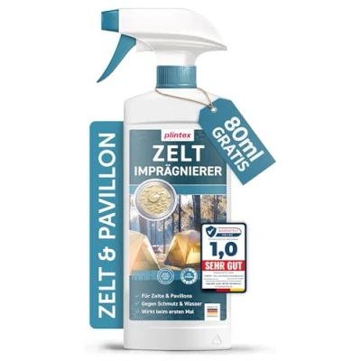 Abbildung von Plintex 580ml Zelt &amp; Pavillon Imprägnierung, Markisen, Sonnenschirm, Imprägnierspray (effektiver Flächen und Nahtdichter für Zelte), Dermatologisch getestet atmungsaktiv