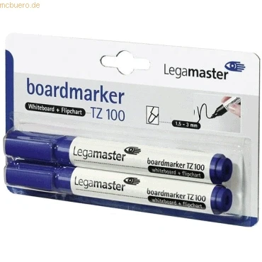 Abbildung von Legamaster 7 110503 2 Boardmarker TZ100, nachfüllbar, 1.5 3 mm, Stück in SB Verpackung, blau