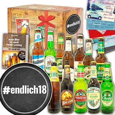 Abbildung von endlich18 ++ 12er Bier Set Welt &amp; DE Geschenke 18 Geburtstag