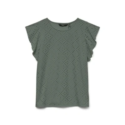 Abbildung von VERO MODA Damen Vmtassa Sl Frill Top Noos T Shirt, Laurel Wreath, XS