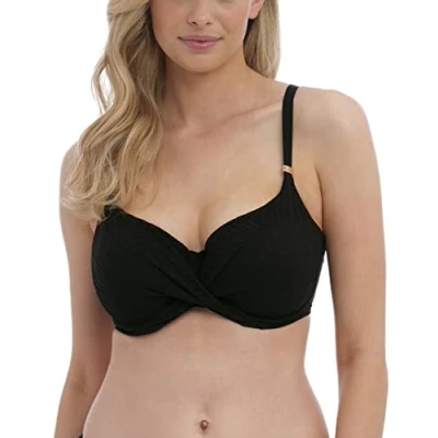Abbildung von Fantasie Ottawa Underwire Wrap Front Full Cup Bikini Top in Black (FS6355) *Sizes D H*