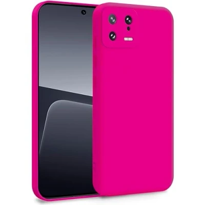 Abbildung von MyGadget Hülle für Xiaomi 13 5G Zweilagige Handyhülle mit Kameraschutz Cover Innenfutter &amp; Silikon außen Magenta Rot