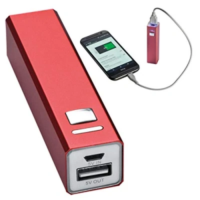 Abbildung von Powerbank aus Aluminium 2.200 mAh / Farbe: rot