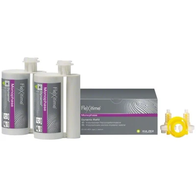 Abbildung von Flexitime Dynamix Monophase 2 x 380ml 380 ml Doppelkartusche, Mixing Tips, 1 Fixations Ring