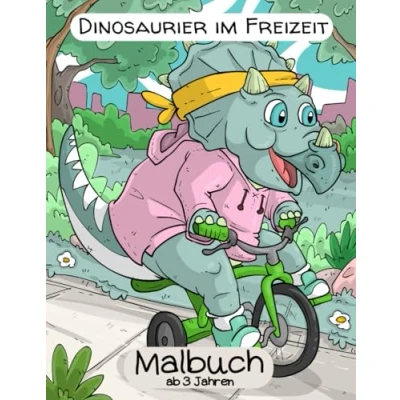 Abbildung von Dinosaurier im Freizeit Malbuch: 30 lustige Malvorlagen für Kinder zum Ausmalen und Spaß haben.