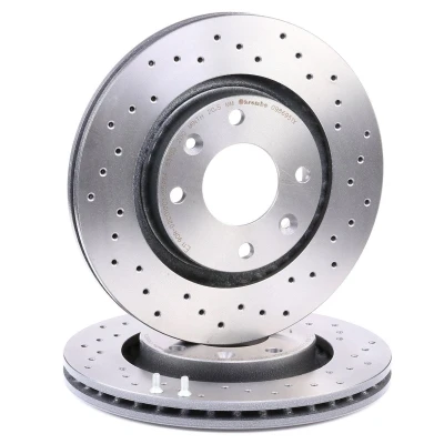 Abbildung von BREMBO XTRA LINE 09.8695.1X Bremsscheibe 266 22 gelocht/innenbel. beschichtet hochgekohlt mit Schrauben PEUGEOT: 1007 Schrägheck, 208 I Schrägheck