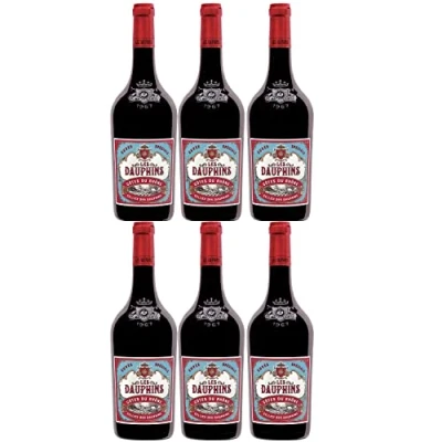 Abbildung von Les Dauphins Rouge Rotwein Wein Cuvée trocken Frankreich I Visando Paket (6 Flaschen)
