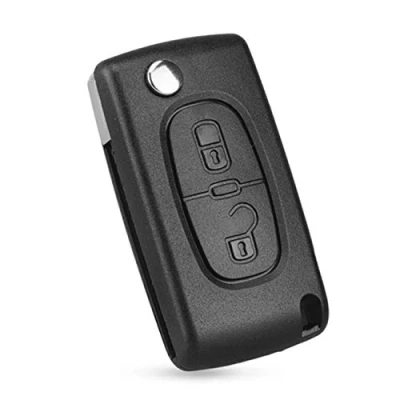 Abbildung von Heart Horse 2 Tasten Klappschlüssel Gehäuse der Fernbedienung für Peugeot 207 307 308 407 408 607 Autoschlüssel und Citroen C2 C3 C4 C5 C6 C8, CE0536 Auto Schlüsselgehäuse mit Nut &amp; Batteriehalter