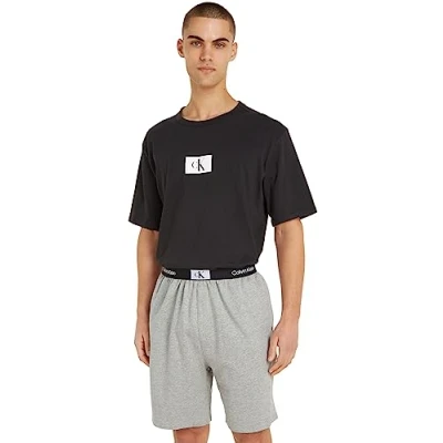 Abbildung von Calvin Klein Sleep Short Shorts Damen, Grau (Grey Heather), S