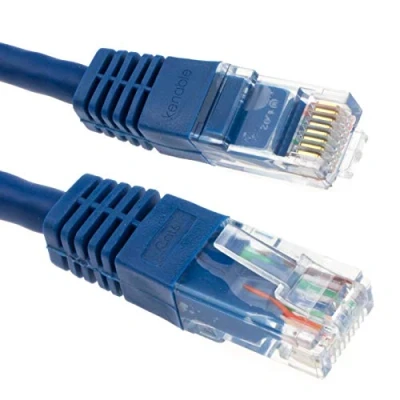 Abbildung von Ethernet Netzwerk Kabel CAT6 Gigabit RJ45 Kupfer Internet Patchkabel Anschlusskabel 0,5 m Blau [0.5 Meter/0,5m]