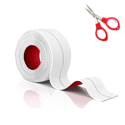 Abbildung von TATUNER Dichtungsband Selbstklebend Wasserdichtes für Badewanne, Dusche, Toilette &amp; Küche, Verstärkter Haftung Rückstandsfrei Badezimmer, Küchenabdichtung (1, Weiß, 22mm)