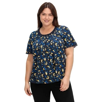 Abbildung von Sheego Tshirt print, Damen, Größe: 52/54, Tiefblau gemustert