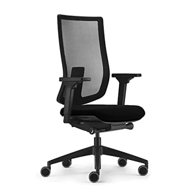Abbildung von sedus Drehstuhl se:do Pro Light, Drehstuhl, Bürostuhl, Netzmembran Schwarz (Schiebesitz, Rückenlehne verstellbar, Höhenverstellbar 40 52cm, bis 130kg Belastbar, 23 Öffnungswinkel), Optional mit Armlehnen, Nackenstütze und, Lordosenstütze