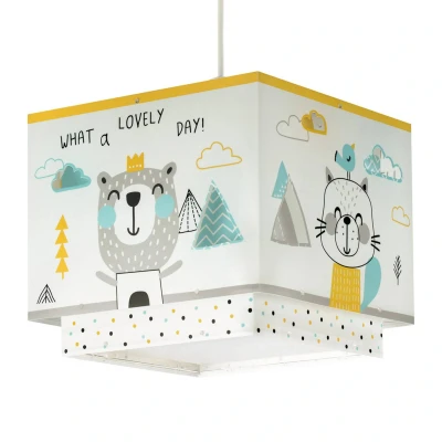 Abbildung von Dalber kinderlampe Pendelleuchte Hängelampe Hello Little Tiere Bären, 24 x 21 cm
