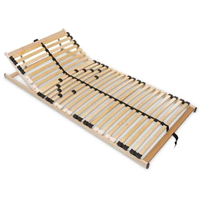 Abbildung von Madera 7 Zonen Lattenrost zur Selbstmontage, mit 28 Leisten, extra stabil durch durchgehende Holme, TÜV SÜD GS geprüft, Größe: 90 x 220 cm, Kopfteilverstellung