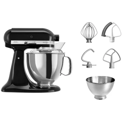 Abbildung von KitchenAid Artisan Küchenmaschine Mit Kippbarem Motorkopf 4,8 l Zusätzlichem Zubehör 5ksm175ps Onyx Black