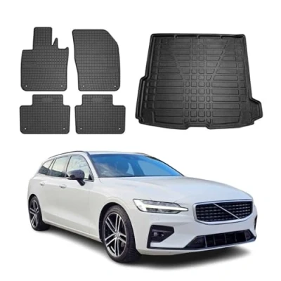 Abbildung von OMAC 7625YPS 484 Fußmattensatz Gummi, TPE (thermoplastischer Elastomer) 5 schwarz VOLVO: V60 II