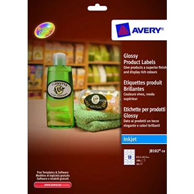 Abbildung von AVERY 360 ovale selbstklebende und ablösbare Etiketten in Kraftpapier Optik Individuell bedruckbar Format 63,5 x 42,3 mm Laser/Inkjet (L7103 20)