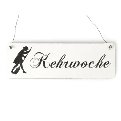 Abbildung von Interluxe Shabby Vintage Schild Türschild KEHRWOCHE Landhaus Chic Holzschild Putzen Kehren