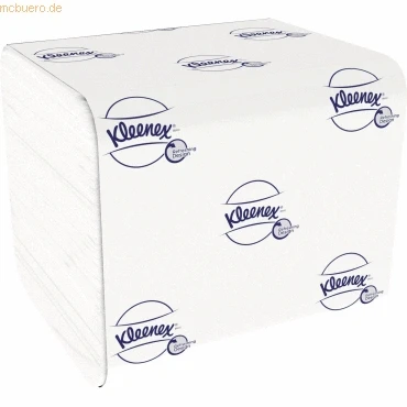 Abbildung von 7200x Toilettenpapier recycelt 18,6cm x 11cm 2 lagig Einzelblatt weiss Kleenex