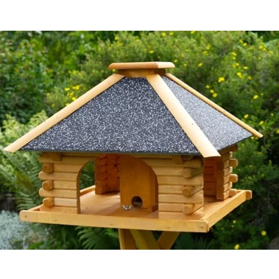Abbildung von DSH DEKO SHOP HANNUSCH Vogelhaus Futterhaus, mit Strukturputzdach, Ständer und Solar wählbar