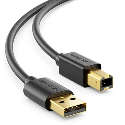 Abbildung von deleyCON 1m USB 2.0 Drucker Scannerkabel A Stecker zu B Kabel