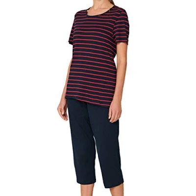 Abbildung von Schiesser Nachtwäsche Set, Damen, Größe: 36, Blau/rot