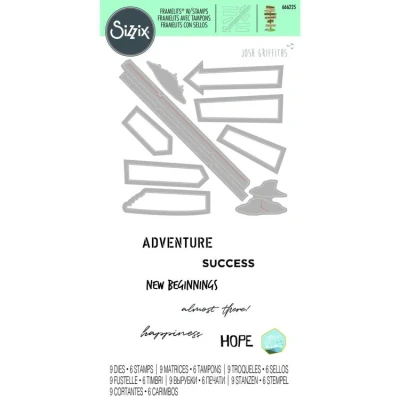 Abbildung von Sizzix Framelits Die w/Stamps by Josh Griffiths Signs for Success (9+6pcs) (666225) (DISCONTINUED)