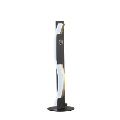Abbildung von Fischer &amp; Honsel Tischleuchte, Bridge schwarz/gold H: 42 cm, D: 13 cm mit Sensordimmer stufenlos dimmbar Farbtemperatureinstellung 1x LED 9 Watt 2700/3350/4000 K 1000 lm EEG: F 50702